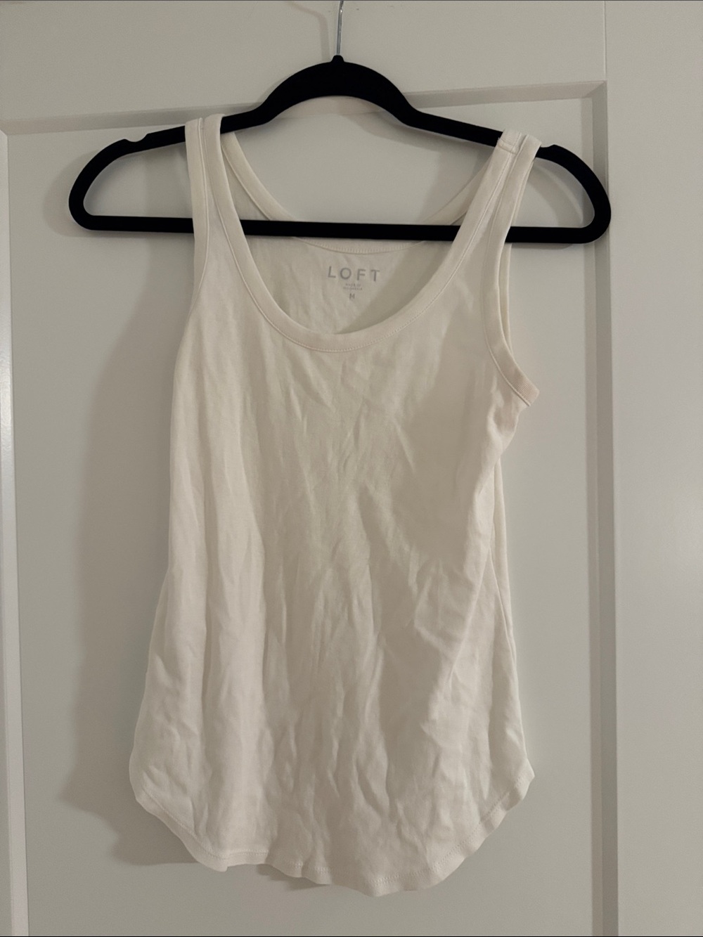 LOFT White Scoop Neck Tank